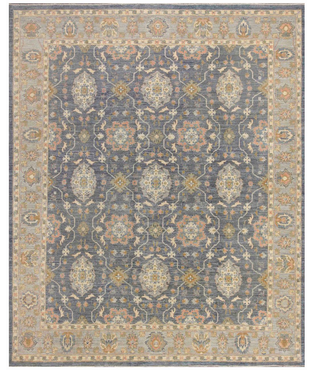 Hand Knotted Fine Artemix Wool Rug - 7'11'' x 9'10'' 7' 11" X 9' 10" ( 241 X 300 ) / Grey / Ivory