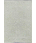 Hand Knotted Oushak Wool Rug - 6'4'' x 9'3'' 6' 4" X 9' 3" ( 193 X 282 ) / Grey / Ivory