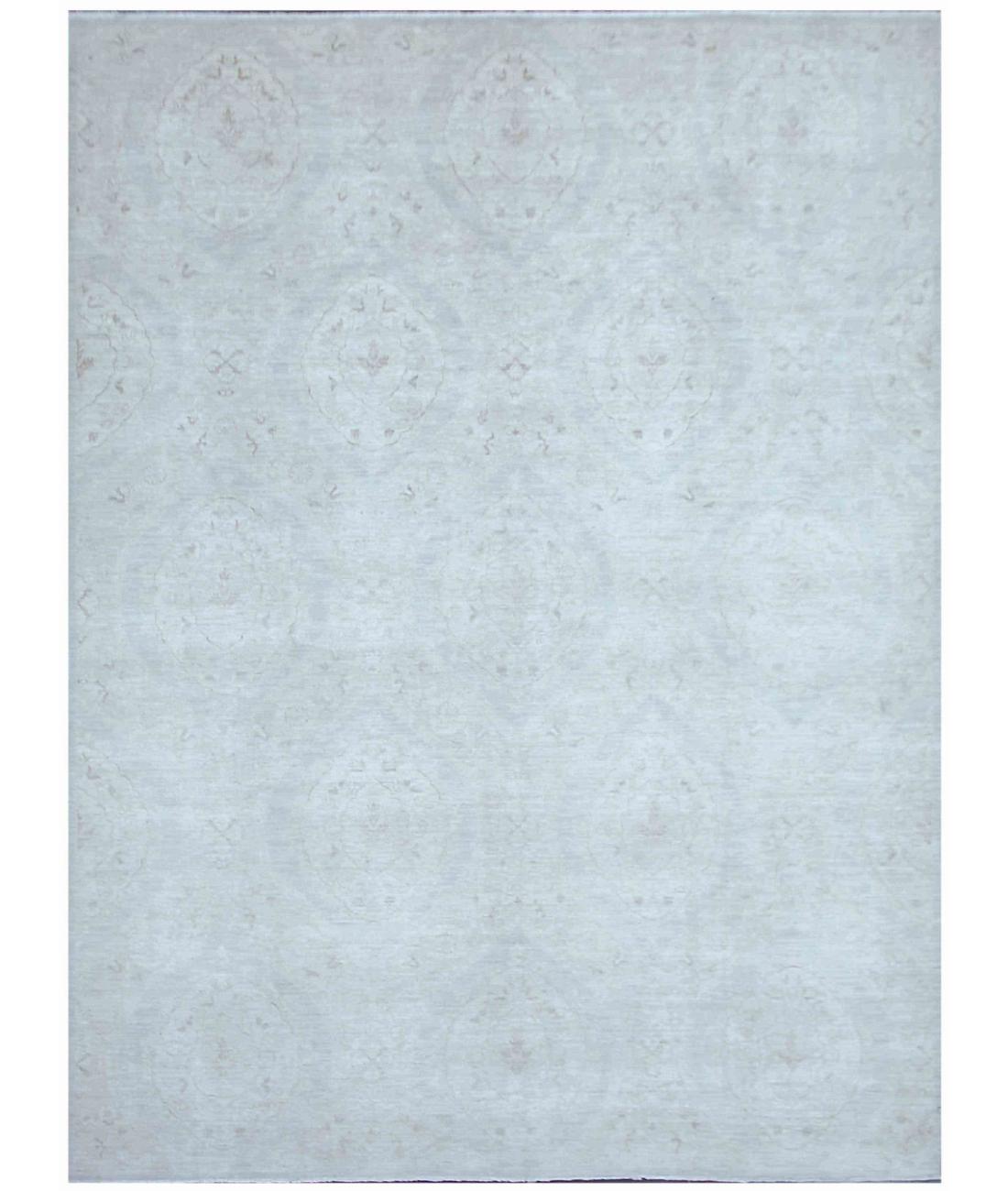 Hand Knotted Fine Artemix Wool Rug - 8'8'' x 11'8'' 8' 8" X 11' 8" ( 264 X 356 ) / Grey / Ivory