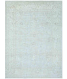 Hand Knotted Oushak Wool Rug - 9'2'' x 12'5'' 9' 2" X 12' 5" ( 279 X 378 ) / Grey / Ivory