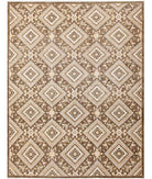 Hand Knotted Fine Ziegler Wool Rug - 9'1'' x 11'9'' 9' 1" X 11' 9" ( 277 X 358 ) / Brown / Brown