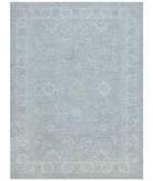 Hand Knotted Oushak Wool Rug - 10'3'' x 13'9'' 10' 3" X 13' 9" ( 312 X 419 ) / Grey / Ivory