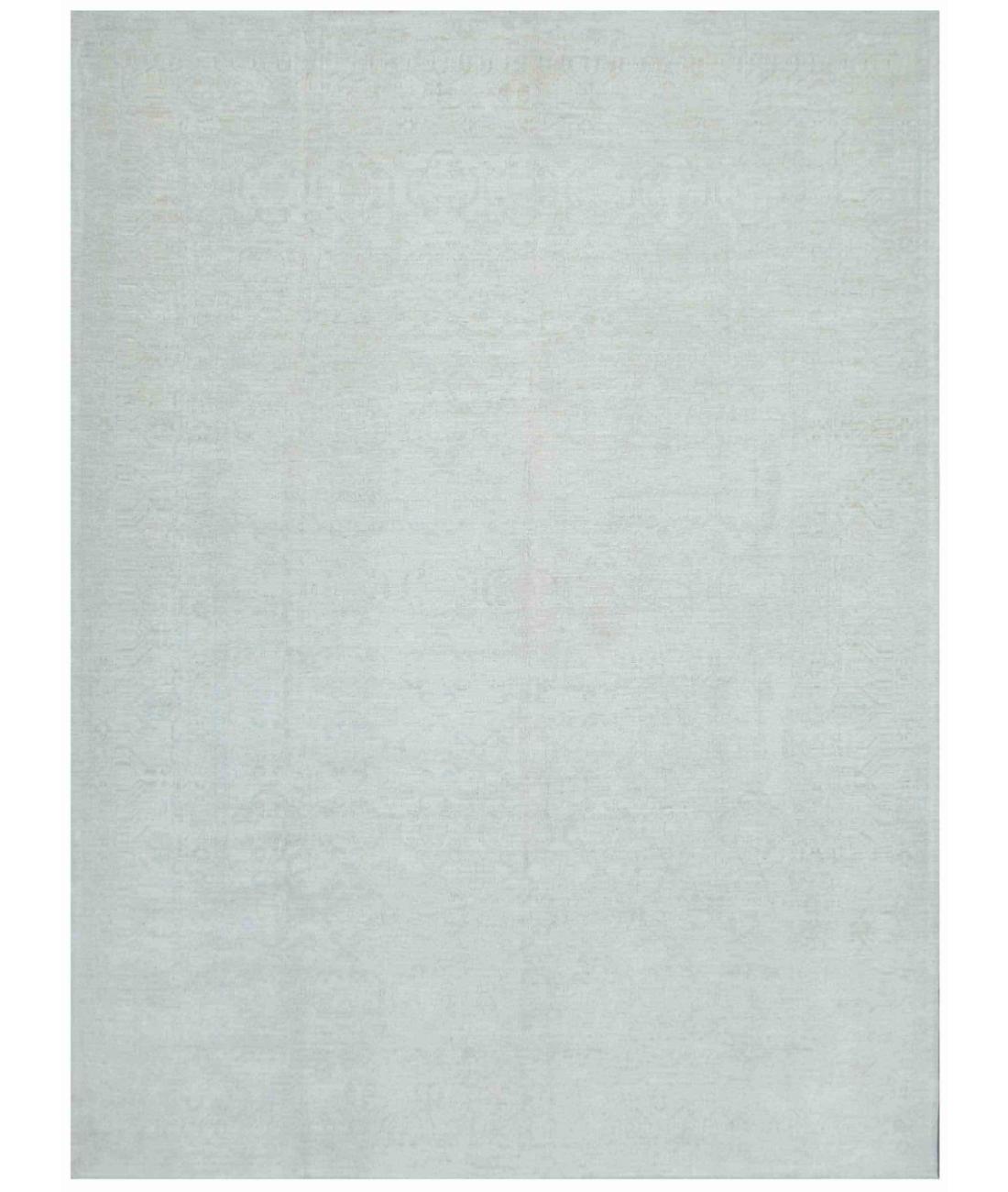 Hand Knotted Oushak Wool Rug - 9'9'' x 13'1'' 9' 9" X 13' 1" ( 297 X 399 ) / Ivory / Ivory