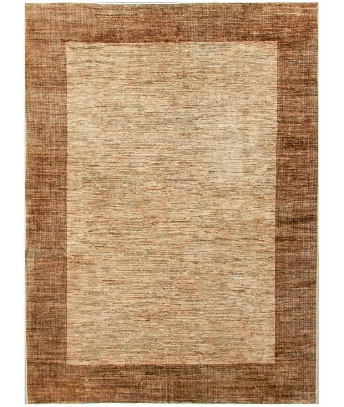 Hand Knotted Modcar Wool Rug - 8'5'' x 11'2'' 8' 5" X 11' 2" ( 257 X 340 ) / Taupe / Brown