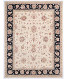 Hand Knotted Ziegler Farhan Wool Rug - 8'1'' x 10'7'' 8' 1" X 10' 7" ( 246 X 323 ) / Ivory / Black