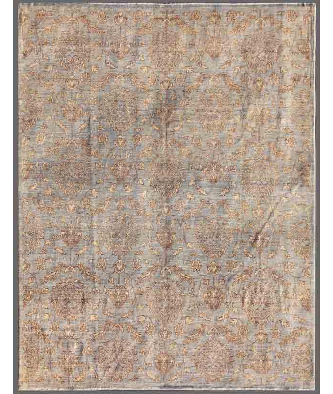 Hand Knotted Artemix Wool Rug - 7'9'' x 9'9'' 7' 9" X 9' 9" ( 236 X 297 ) / Grey / Ivory