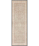 Hand Knotted Fine Serenity Wool Rug - 4'3'' x 12'6'' 4' 3" X 12' 6" ( 130 X 381 ) / Green / Ivory