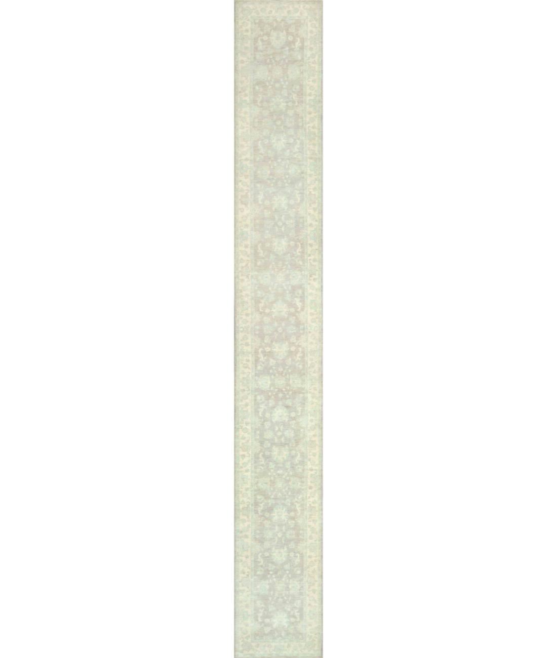 Hand Knotted Serenity Wool Rug - 2'8'' x 19'9'' 2' 8" X 19' 9" ( 81 X 602 ) / Grey / Ivory