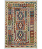 Hand Knotted Maimana Kilim Wool Kilim Rug - 3'11'' x 6'0'' 3' 11" X 6' 0" ( 119 X 183 ) / Multi / Multi