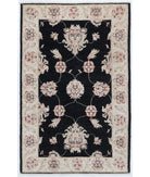 Hand Knotted Ziegler Farhan Wool Rug - 2'7'' x 4'0'' 2' 7" X 4' 0" ( 79 X 122 ) / Black / Ivory