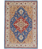 Hand Knotted Ziegler Farhan Wool Rug - 6'8'' x 9'9'' 6' 8" X 9' 9" ( 203 X 297 ) / Blue / Ivory