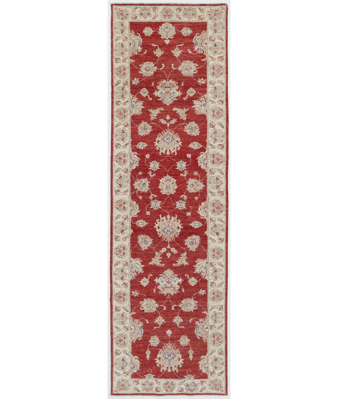 Hand Knotted Ziegler Farhan Wool Rug - 2'8'' x 9'7'' 2' 8" X 9' 7" ( 81 X 292 ) / Red / Beige