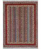 Hand Knotted Shaal Wool Rug - 5'0'' x 6'6'' 5' 0" X 6' 6" ( 152 X 198 ) / Multi / Red