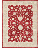 Hand Knotted Sultanabad Farhan Wool Rug - 4'11'' x 6'3'' 4' 11" X 6' 3" ( 150 X 191 ) / Red / Ivory