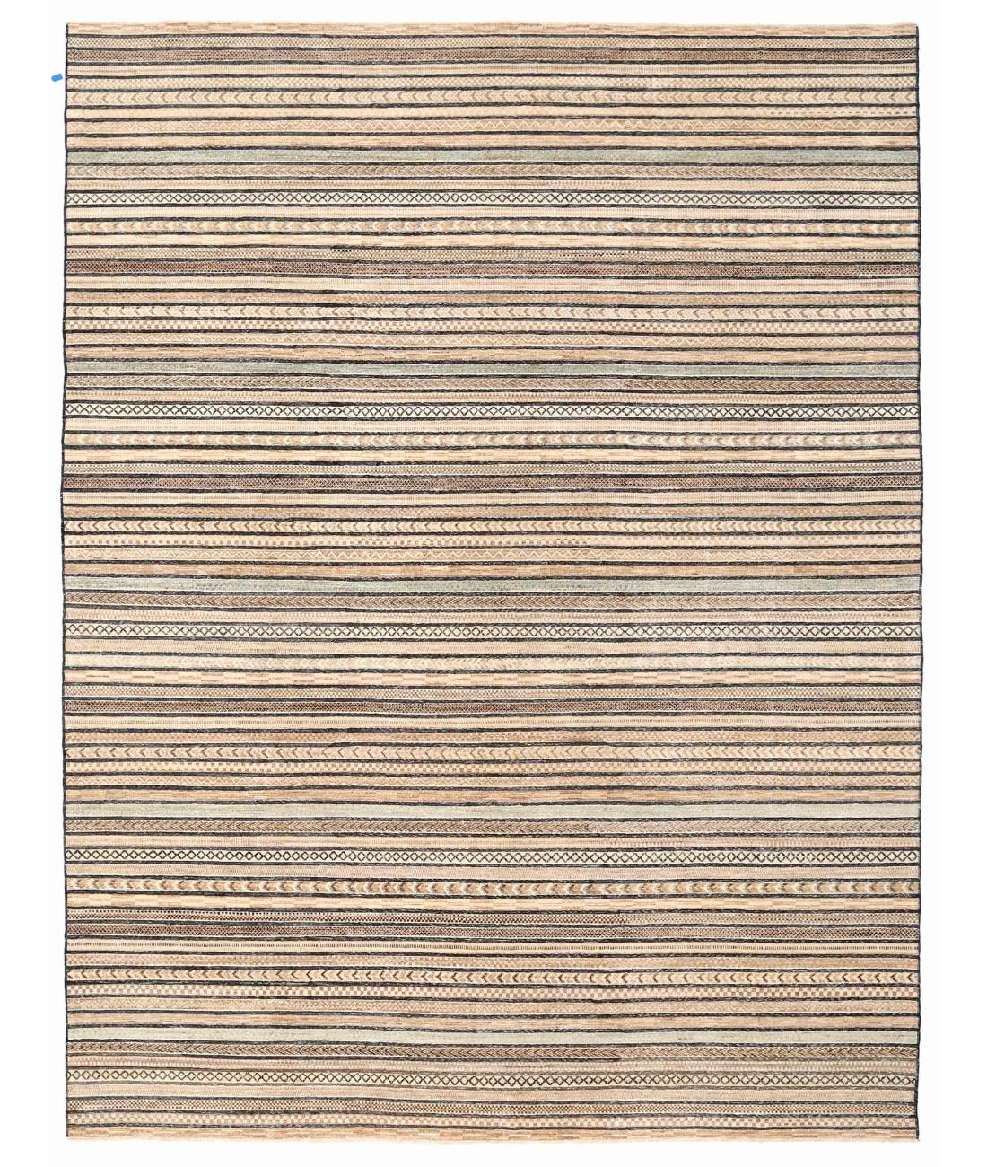 Hand Knotted Artemix Wool Rug - 9'4'' x 12'3'' 9' 4" X 12' 3" ( 284 X 373 ) / Ivory / Black