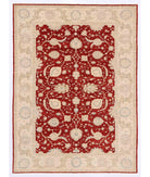 Hand Knotted Sultanabad Farhan Wool Rug - 5'7'' x 7'9'' 5' 7" X 7' 9" ( 170 X 236 ) / Red / Ivory