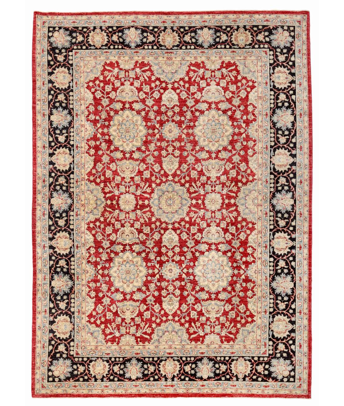 Hand Knotted Ziegler Farhan Wool Rug - 8'10'' x 11'10'' 8' 10" X 11' 10" ( 269 X 361 ) / Red / Charcoal