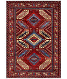 Hand Knotted Sultanabad Farhan Wool Rug - 9'11'' x 13'6'' 9' 11" X 13' 6" ( 302 X 411 ) / Red / Blue