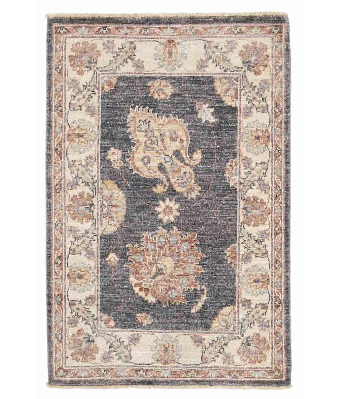 Hand Knotted Ziegler Sultanabad Wool Rug - 2'1'' x 3'5'' 2' 1" X 3' 5" ( 64 X 104 ) / Grey / Ivory