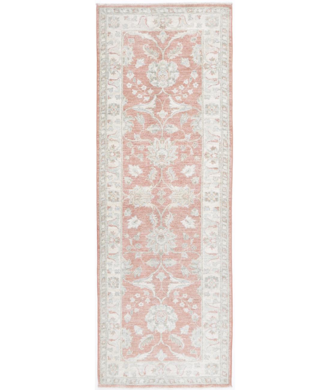 Hand Knotted Ziegler Farhan Wool Rug - 2'7'' x 7'9'' 2' 7" X 7' 9" ( 79 X 236 ) / Rust / Ivory