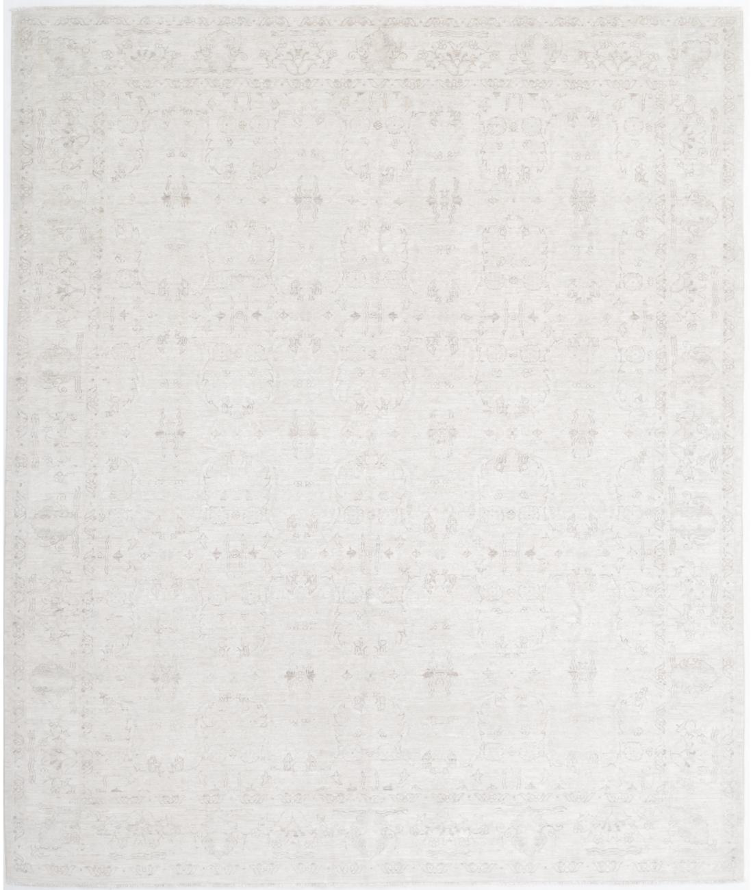 Hand Knotted Fine Serenity Wool Rug - 8'0'' x 9'7'' 8' 0" X 9' 7" ( 244 X 292 ) / Ivory / Taupe