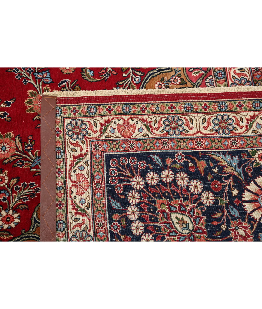 Kerman 10'11'' X 16'6'' Hand-Knotted Wool Rug 10'11'' x 16'6'' (328 X 495) / Red / Blue