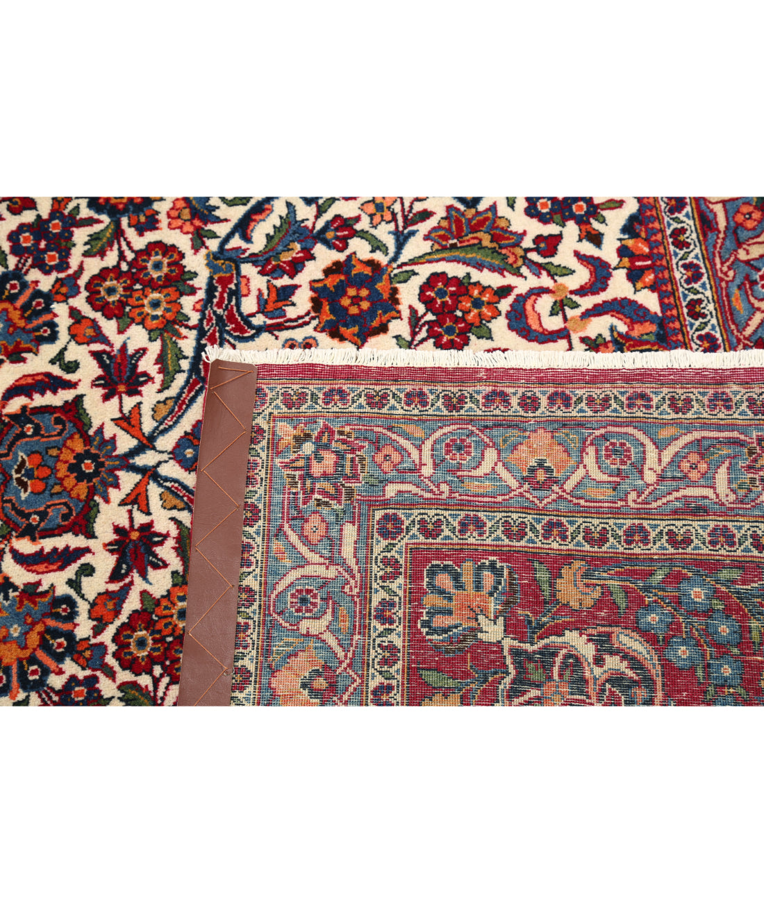 Kashan 10'3'' X 12'1'' Hand-Knotted Wool Rug 10'3'' x 12'1'' (308 X 363) / Ivory / Burgundy