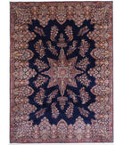 Kerman 11'9'' X 16'8'' Hand-Knotted Wool Rug 11'9'' x 16'8'' (353 X 500) / Blue / Ivory