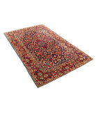 Kashan 4'4'' X 6'9'' Hand-Knotted Wool Rug 4'4'' x 6'9'' (130 X 203) / Blue / Burgundy