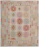 Hand Woven Maimana Kilim Wool Kilim Rug - 8'0'' x 9'11'' 8' 0" X 9' 11" ( 244 X 302 ) / Multi / Multi