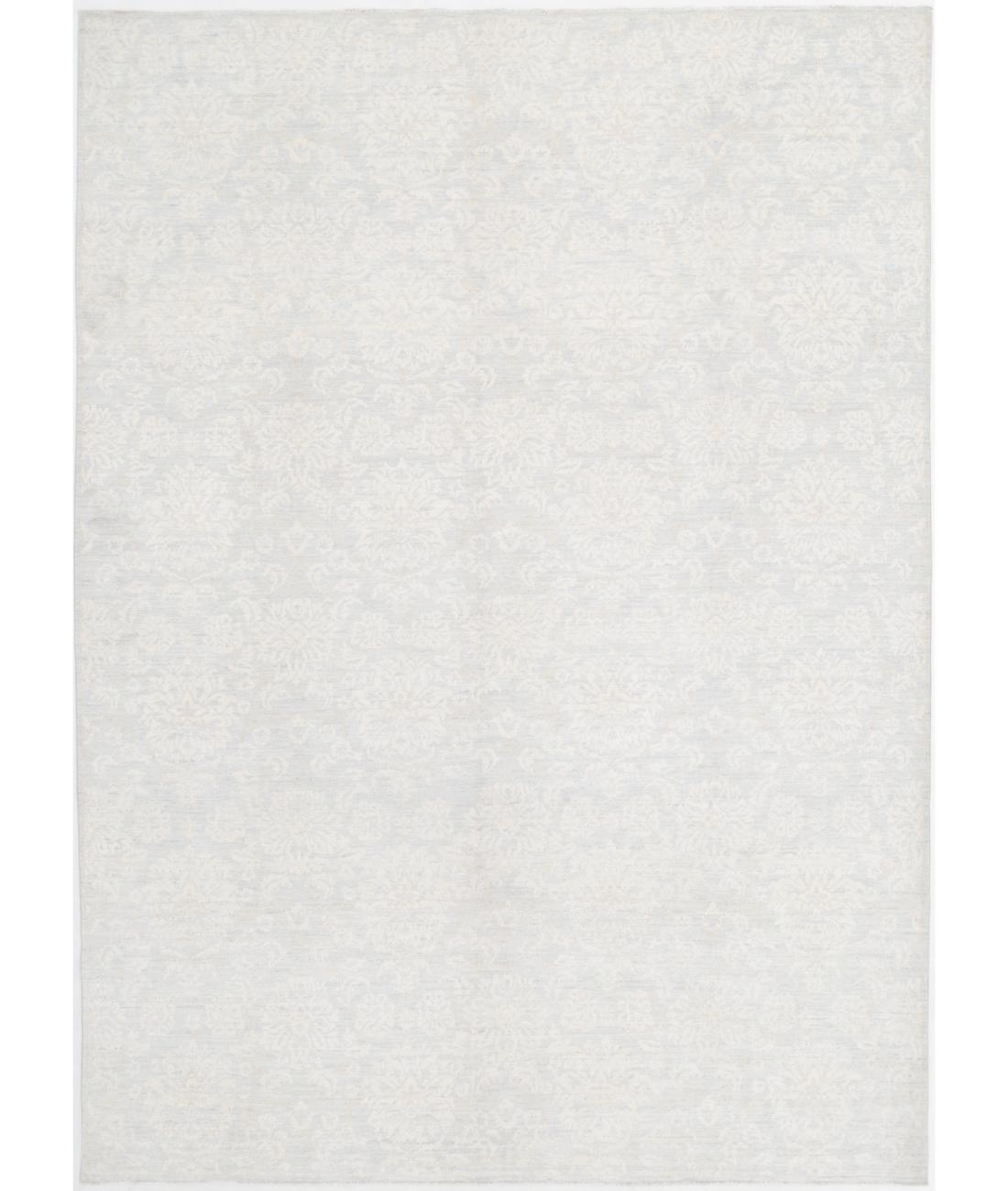 Hand Knotted Artemix Wool Rug - 8'11'' x 12'5'' 8' 11" X 12' 5" ( 272 X 378 ) / Blue / Ivory