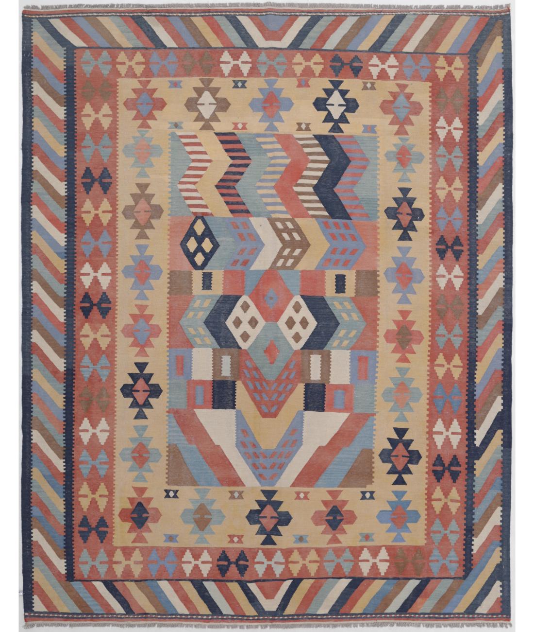 Hand Woven Kafkas Kilim Wool Kilim Rug - 7'11'' x 10'0'' 7' 11" X 10' 0" ( 241 X 305 ) / Multi / Multi