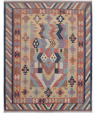 Hand Woven Kafkas Kilim Wool Kilim Rug - 7'11'' x 10'0'' 7' 11" X 10' 0" ( 241 X 305 ) / Multi / Multi