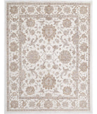 Hand Knotted Ziegler Wool Rug - 8'0'' x 10'3'' 8' 0" X 10' 3" ( 244 X 312 ) / Ivory / Brown