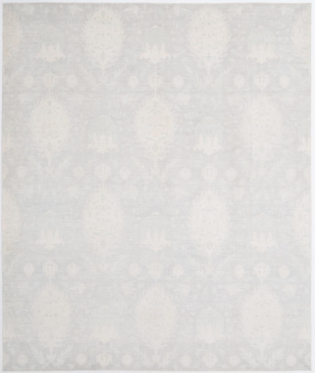 Hand Knotted Artemix Wool Rug - 11'10'' x 14'2'' 11' 10" X 14' 2" ( 361 X 432 ) / Grey / Ivory