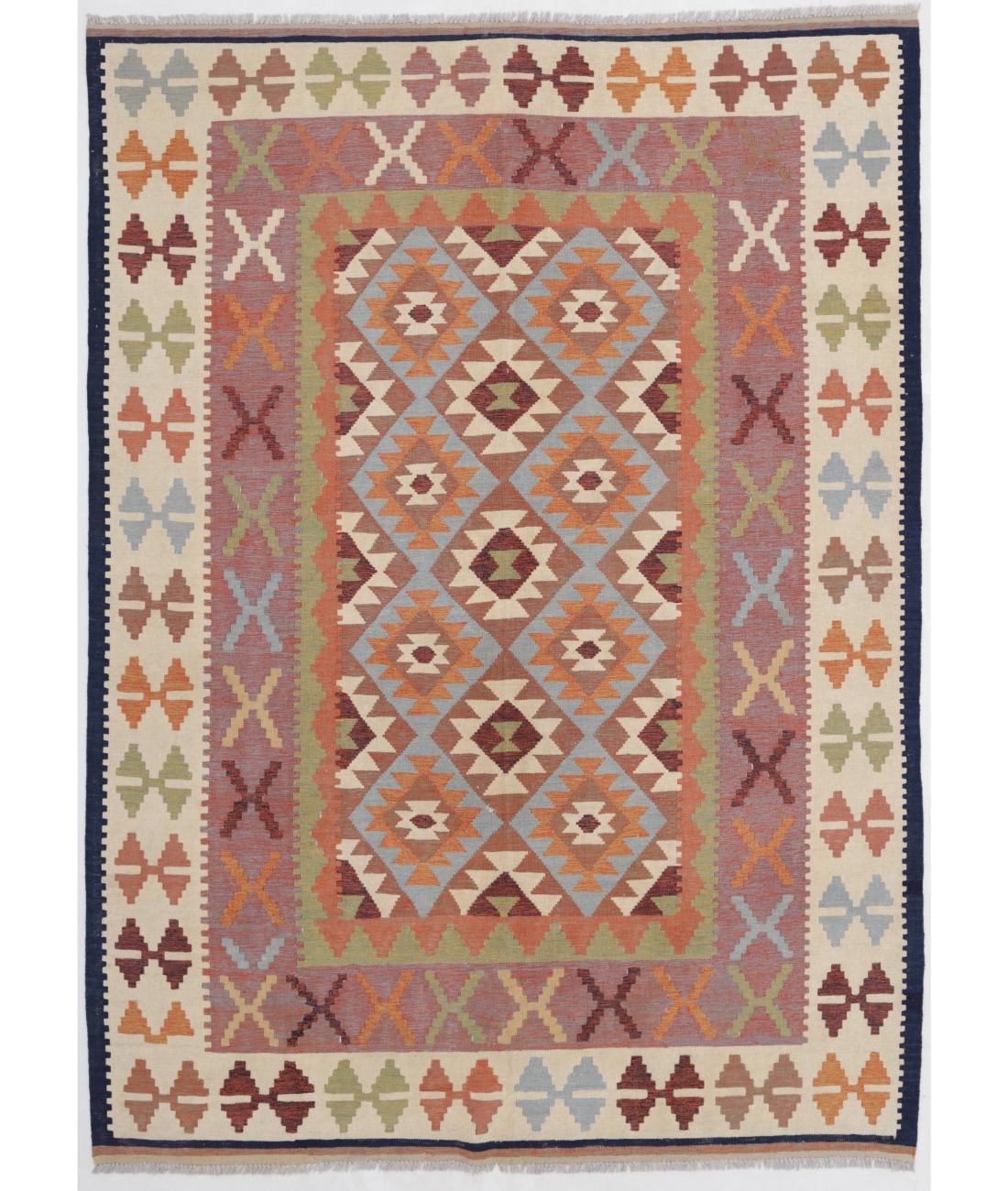 Hand Woven Kafkas Kilim Wool Kilim Rug - 6'0'' x 8'5'' 6' 0" X 8' 5" ( 183 X 257 ) / Multi / Multi