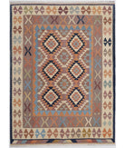 Hand Woven Kafkas Kilim Wool Kilim Rug - 6'2'' x 8'4'' 6' 2" X 8' 4" ( 188 X 254 ) / Multi / Multi