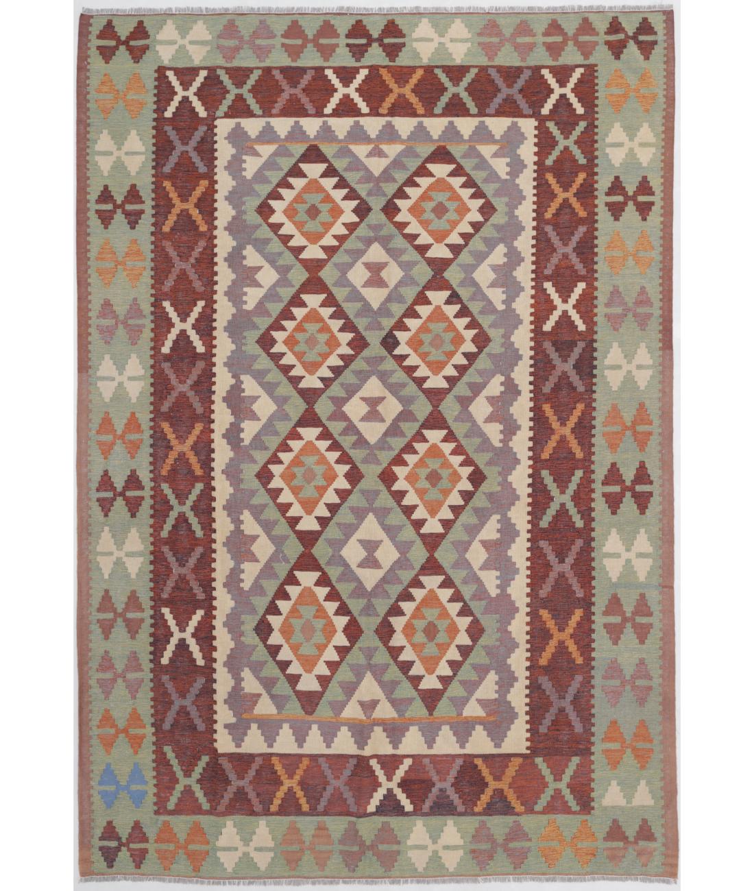 Hand Woven Kafkas Kilim Wool Kilim Rug - 5'9'' x 8'10'' 5' 9" X 8' 10" ( 175 X 269 ) / Multi / Multi