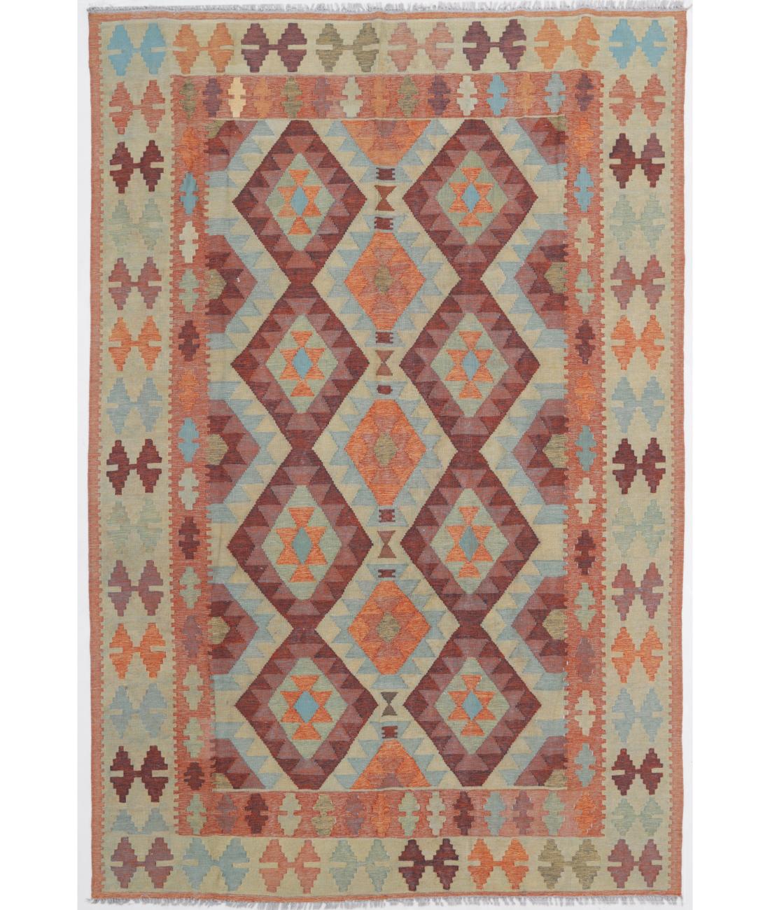 Hand Woven Kafkas Kilim Wool Kilim Rug - 5'9'' x 8'10'' 5' 9" X 8' 10" ( 175 X 269 ) / Multi / Multi