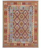 Hand Woven Kafkas Kilim Wool Kilim Rug - 6'4'' x 8'4'' 6' 4" X 8' 4" ( 193 X 254 ) / Multi / Multi