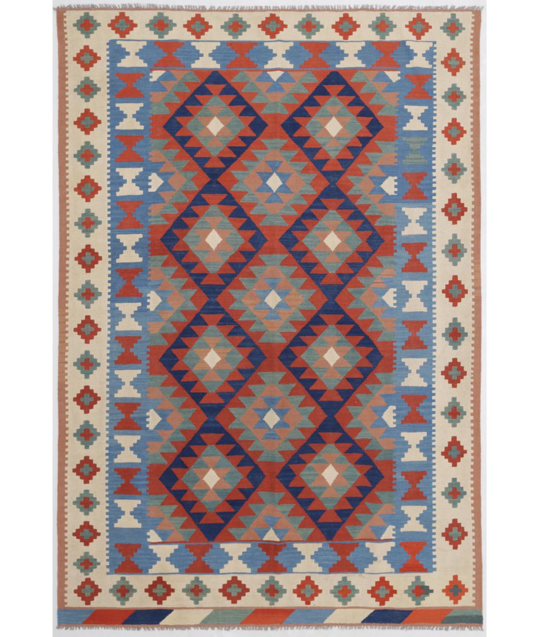Hand Woven Kafkas Kilim Wool Kilim Rug - 5'10'' x 8'9'' 5' 10" X 8' 9" ( 178 X 267 ) / Multi / Multi