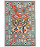 Hand Woven Kafkas Kilim Wool Kilim Rug - 5'8'' x 8'6'' 5' 8" X 8' 6" ( 173 X 259 ) / Multi / Multi