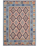 Hand Woven Kafkas Kilim Wool Kilim Rug - 8'3'' x 11'5'' 8' 3" X 11' 5" ( 251 X 348 ) / Beige / Blue