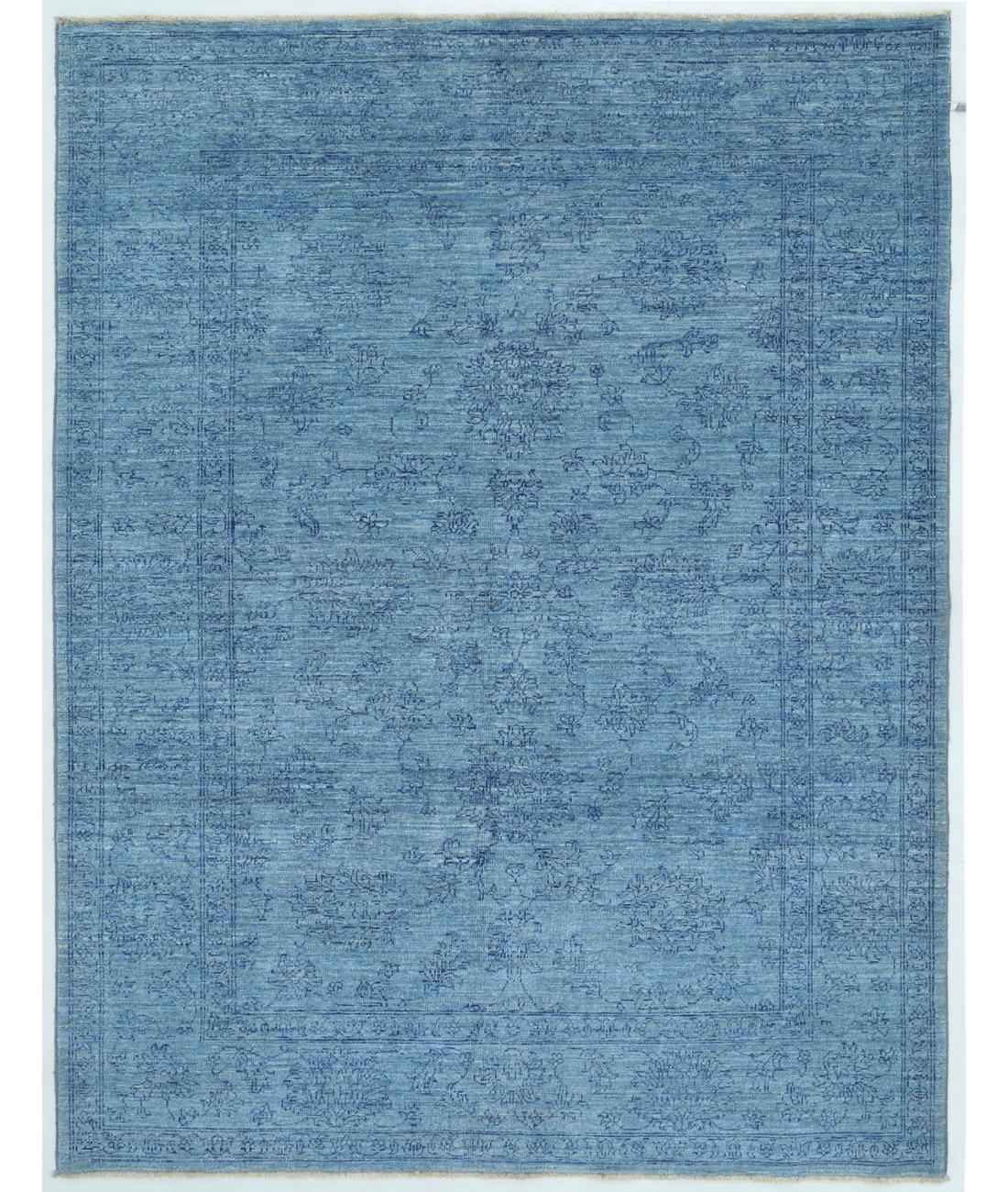 Hand Knotted Ziegler Farhan Wool Rug - 4'11'' x 6'4'' 4' 11" X 6' 4" ( 150 X 193 ) / Blue / Blue