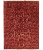 Hand Knotted Overdye Wool Rug - 4'8'' x 6'8'' 4' 8" X 6' 8" ( 142 X 203 ) / Red / Red