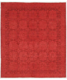 Hand Knotted Overdye Wool Rug - 8'2'' x 9'3'' 8' 2" X 9' 3" ( 249 X 282 ) / Red / Red