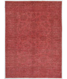 Hand Knotted Overdye Wool Rug - 5'8'' x 7'8'' 5' 8" X 7' 8" ( 173 X 234 ) / Red / Black