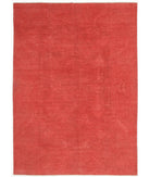 Hand Knotted Overdye Wool Rug - 6'2'' x 8'7'' 6' 2" X 8' 7" ( 188 X 262 ) / Red / Red