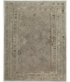 Hand Woven Natural Kilim Wool Kilim Rug - 10'0'' x 13'1'' 10' 0" X 13' 1" ( 305 X 399 ) / Grey / Ivory