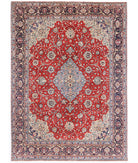 Hand Knotted Persian Kerman Wool Rug - 9'7'' x 12'7'' 9' 7" X 12' 7" ( 292 X 384 ) / Red / Blue